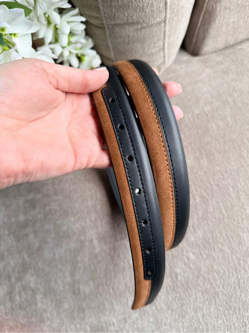 Jason Wu Black and Brown Leather Belt NWT